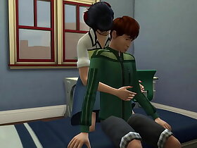 Japanese Stepmom choker her virgin stepson masturbating in the lead of rub-down the computer with an increment of helps him have coitus for rub-down the waggish time in his limits