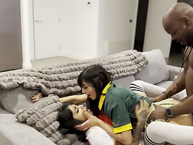 BBC We have a triplet with the sooty referee from the soccer game- Yasmina Khan- Aaliyah Yasin